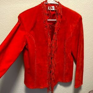 Chicos Design- Red leather jacket Size 1